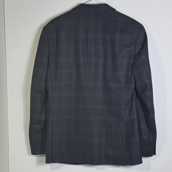 Jos A Bank 1905 Collection Men’s 40L Sport Coat Blazer Wool Navy Blue Plaid - Picture 4 of 8